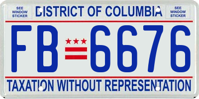 DC license plate FB6676