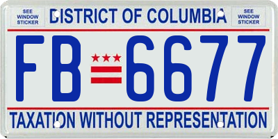 DC license plate FB6677