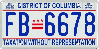 DC license plate FB6678