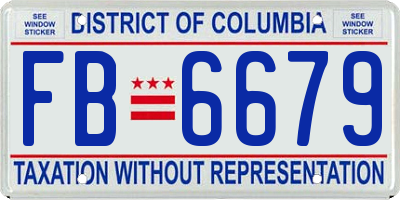 DC license plate FB6679