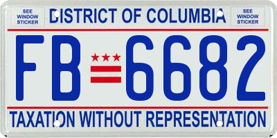 DC license plate FB6682