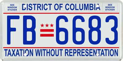 DC license plate FB6683