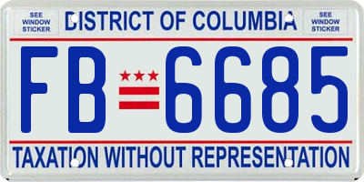 DC license plate FB6685