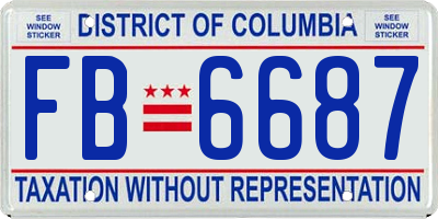 DC license plate FB6687