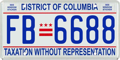 DC license plate FB6688