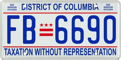 DC license plate FB6690