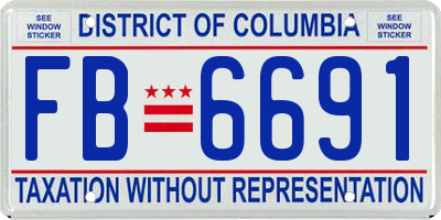 DC license plate FB6691