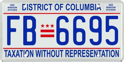 DC license plate FB6695