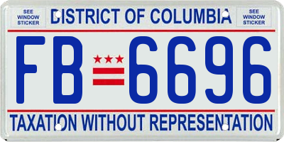 DC license plate FB6696