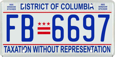 DC license plate FB6697