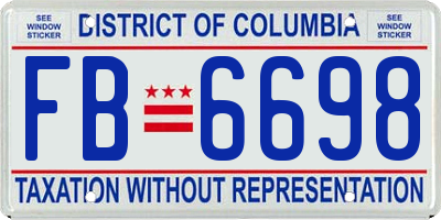 DC license plate FB6698