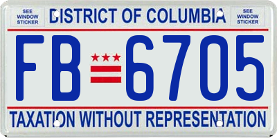 DC license plate FB6705