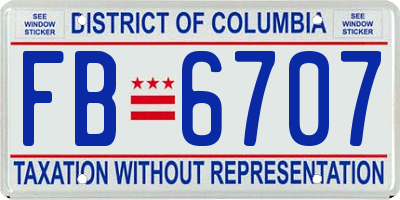 DC license plate FB6707