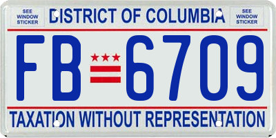 DC license plate FB6709