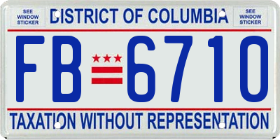 DC license plate FB6710