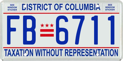 DC license plate FB6711