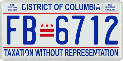 DC license plate FB6712