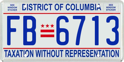 DC license plate FB6713