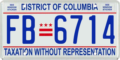 DC license plate FB6714