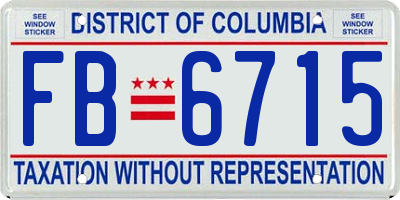 DC license plate FB6715