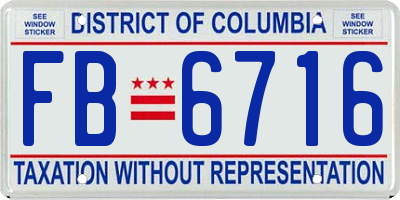 DC license plate FB6716