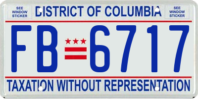 DC license plate FB6717