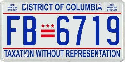 DC license plate FB6719