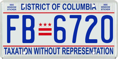 DC license plate FB6720