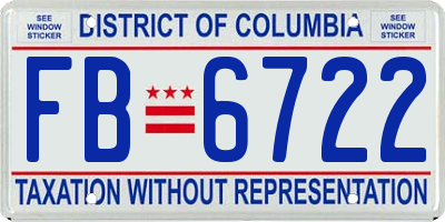 DC license plate FB6722