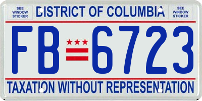 DC license plate FB6723