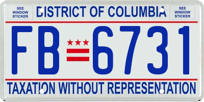 DC license plate FB6731