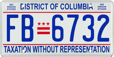 DC license plate FB6732