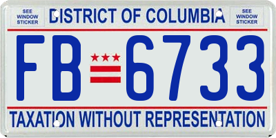 DC license plate FB6733