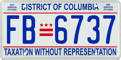 DC license plate FB6737