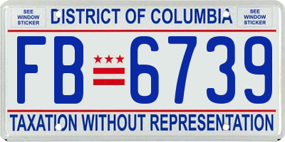 DC license plate FB6739