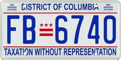 DC license plate FB6740