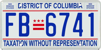 DC license plate FB6741