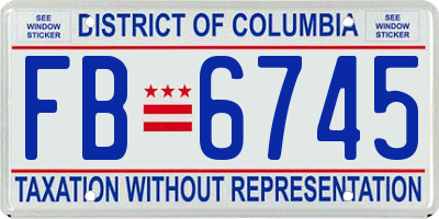 DC license plate FB6745