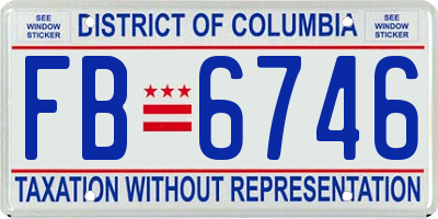 DC license plate FB6746