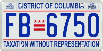 DC license plate FB6750