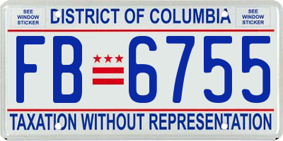 DC license plate FB6755