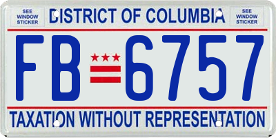 DC license plate FB6757