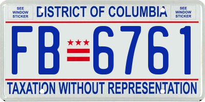 DC license plate FB6761