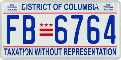 DC license plate FB6764