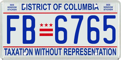 DC license plate FB6765