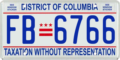 DC license plate FB6766