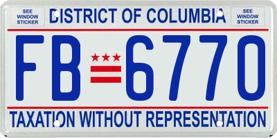 DC license plate FB6770