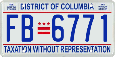 DC license plate FB6771