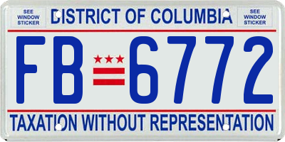 DC license plate FB6772