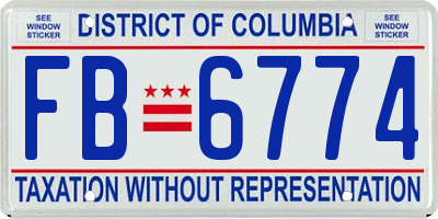 DC license plate FB6774